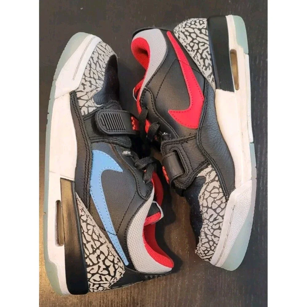 Nike Air Jordan Legacy 312 Low GS Black Blue Red CD9054-004 Size 5Y Women's 6.5